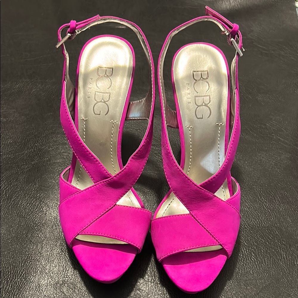 BCBG Pink Crisscross Strap Heels NEW NWT